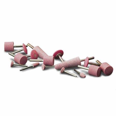 CGW ABRASIVES Premium Pink Mounted Point, A38 Cylindrical Point, 1 in Dia x 1 in L Head, 1/4 in Dia Shank 35975